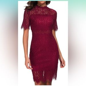 Burgundy Lace Dress- size 4